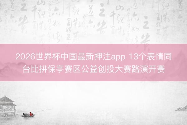 2026世界杯中国最新押注app 13个表情同台比拼保亭赛区公益创投大赛路演开赛