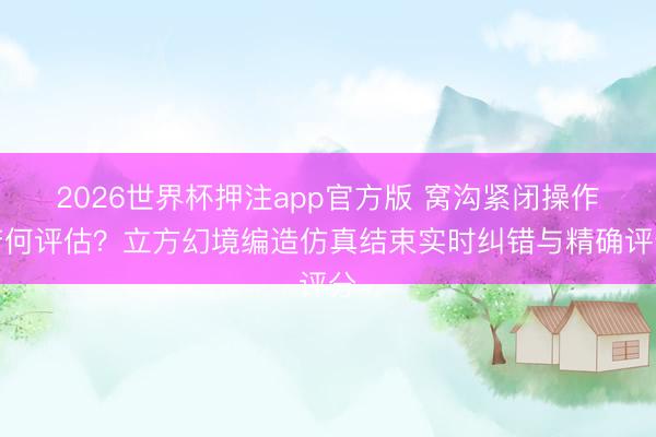 2026世界杯押注app官方版 窝沟紧闭操作若何评估?立方幻境编造仿真结束实时纠错与精确评分