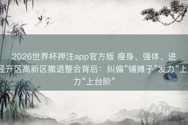 2026世界杯押注app官方版 瘦身、强体、进阶！经开区高新区撤退整合背后：纠偏“铺摊子”发力“上台阶”