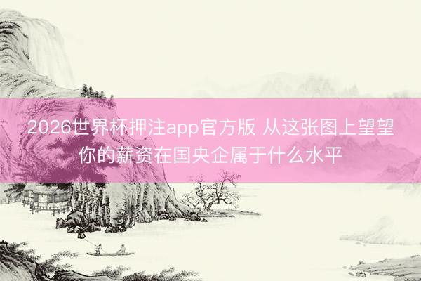 2026世界杯押注app官方版 从这张图上望望你的薪资在国央企属于什么水平